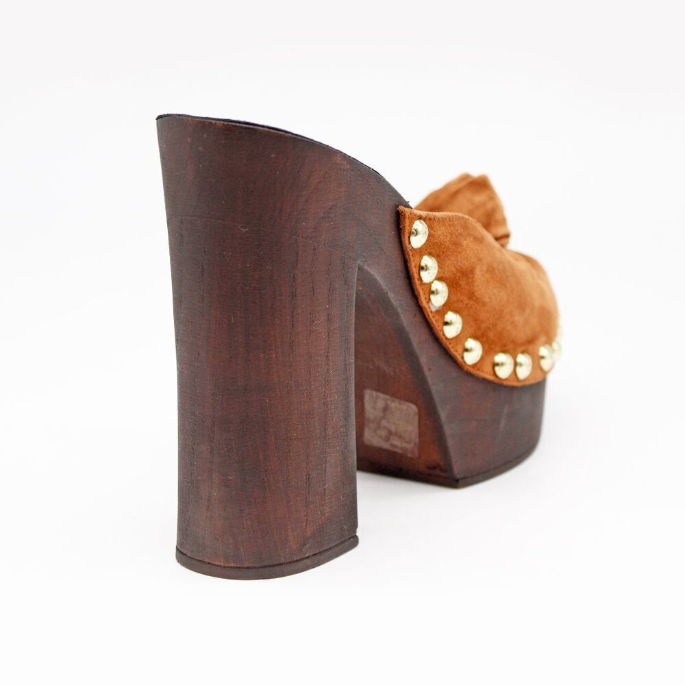 Charles David Women’s Peep Toe Riveted Platform Chunky High Heel Mules: Size 10 - Picture 3 of 7